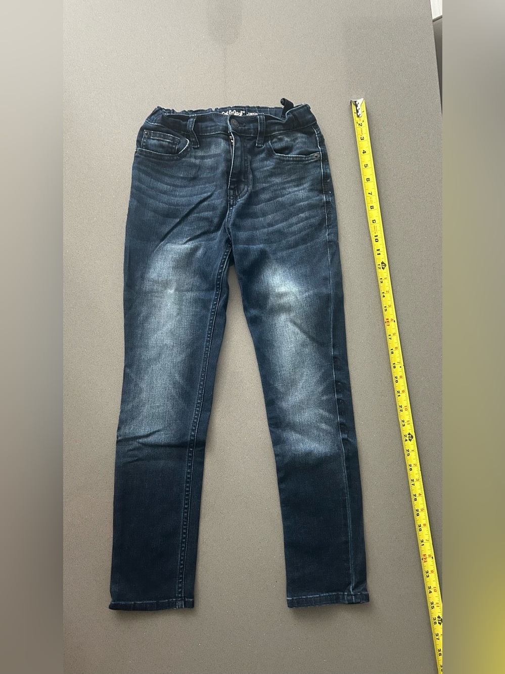 Cat & Jack Dark Blue Kids' Jeans - Faded Wash Size 12.